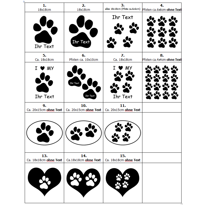 Pfoten Aufkleber mit Schriftzug, Hundepfoten Camping Auto