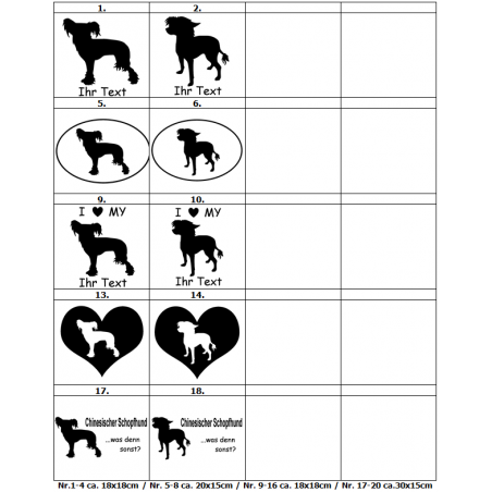 Aufkleber Chinesischer Schopfhund