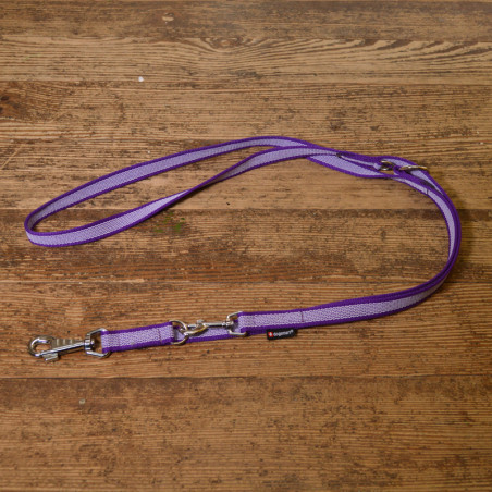 Gummierte PES Doppelführleine violett