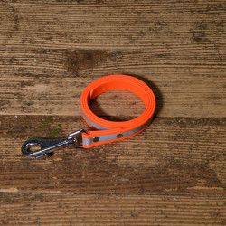BioThane Leine 19mm neon orange reflektierend mit Nieten