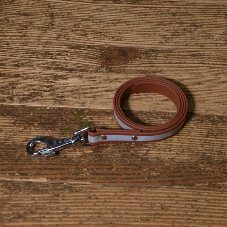BioThane Leine 19mm braun reflektierend mit Nieten