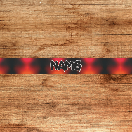 UV BIOTHANE HALSBAND 38mm Wunschtext rot-schwarz